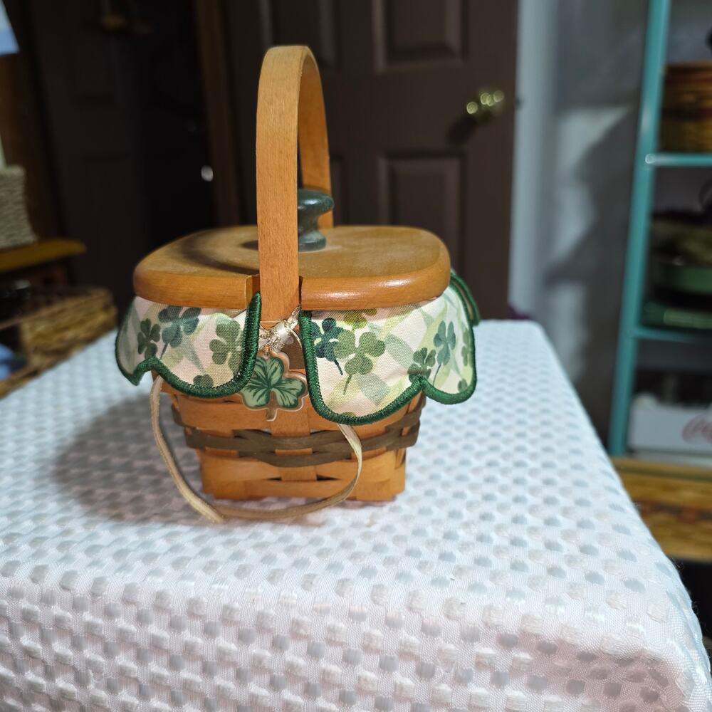 LONGABERGER 1999 LOTS OF LUCK SHAMROCK LUCK BASKET SET